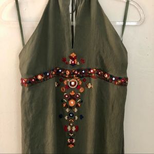 NWT BCBG MAXAZRIA Bohemian  Halter Midi Dress Size L